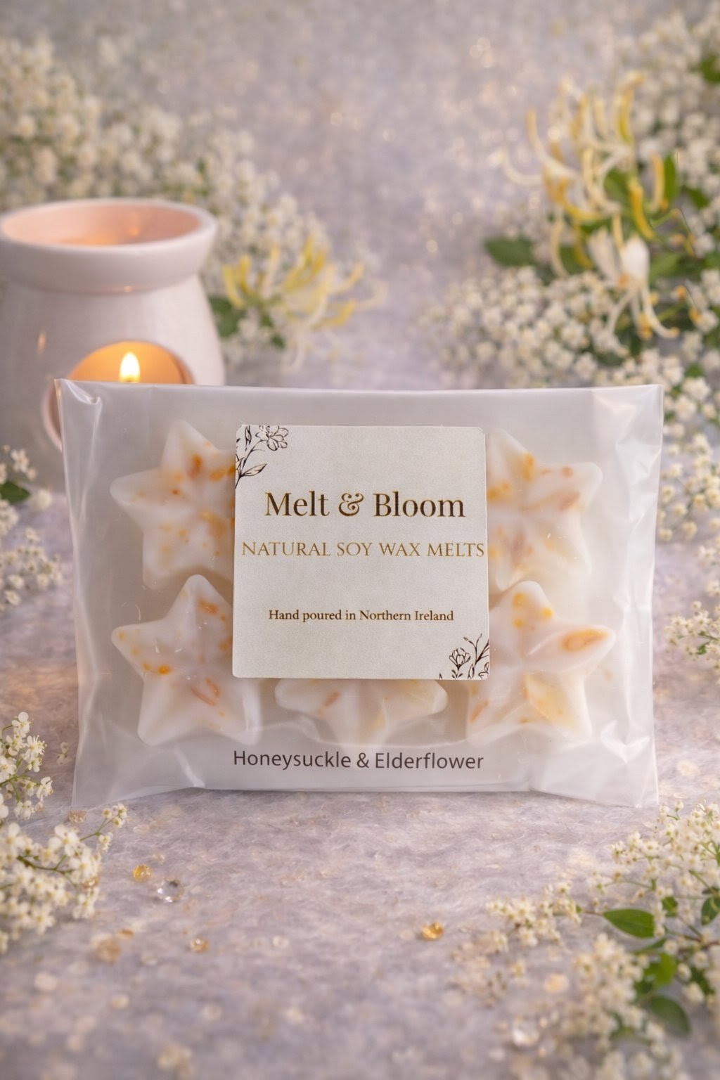 Honeysuckle & Elderflower 6 Pack Botanical Wax Melt Stars