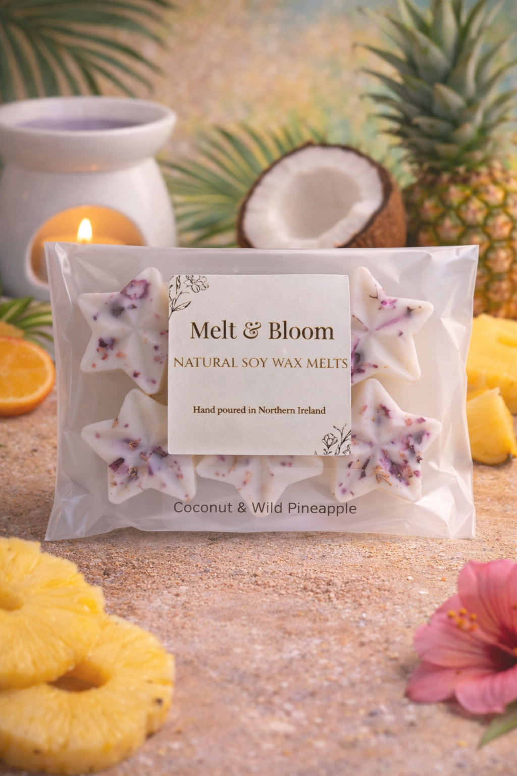 Coconut & Wild Pineapple 6 Pack Botanical Wax Melt Stars