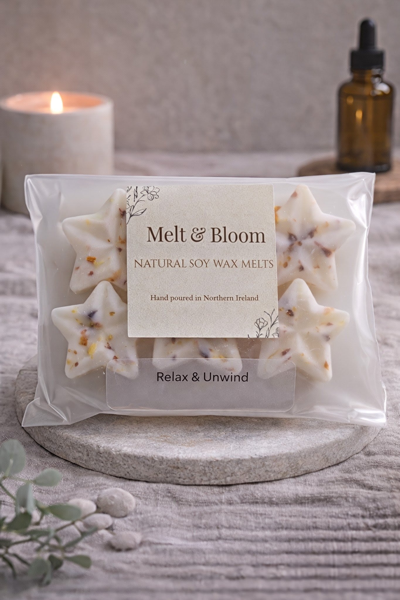 Relax & Unwind 6 Pack Botanical Wax Melt Stars