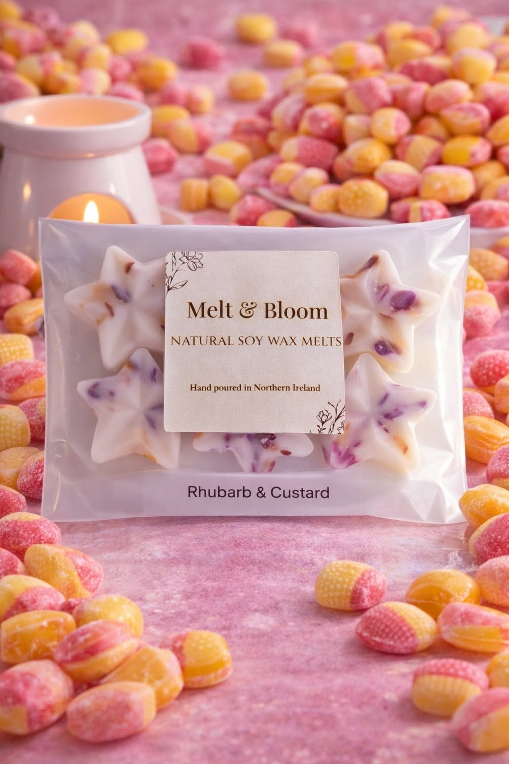 Rhubarb & Custard 6 Pack Botanical Wax Melt Stars