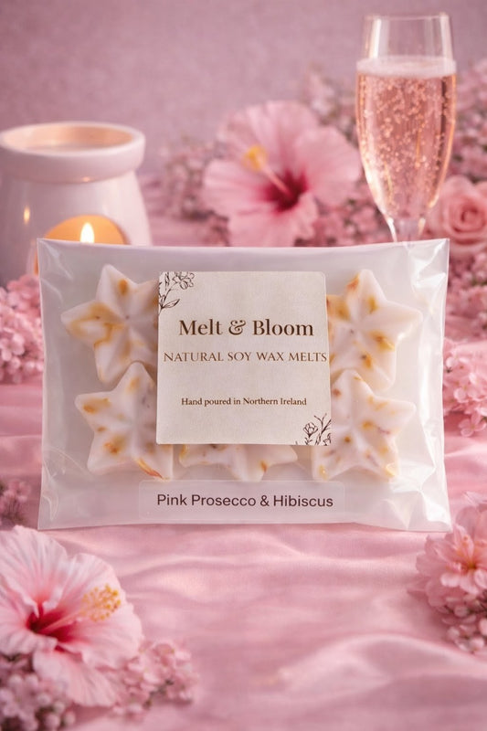 Pink Prosecco & Hibiscus 6 Pack Botanical Wax Melt Stars