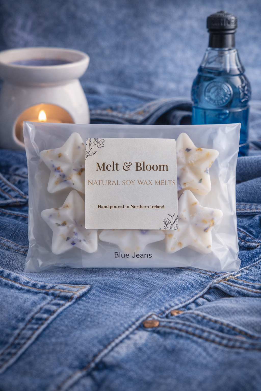 Blue Jeans 6 Pack Botanical Wax Melt Stars