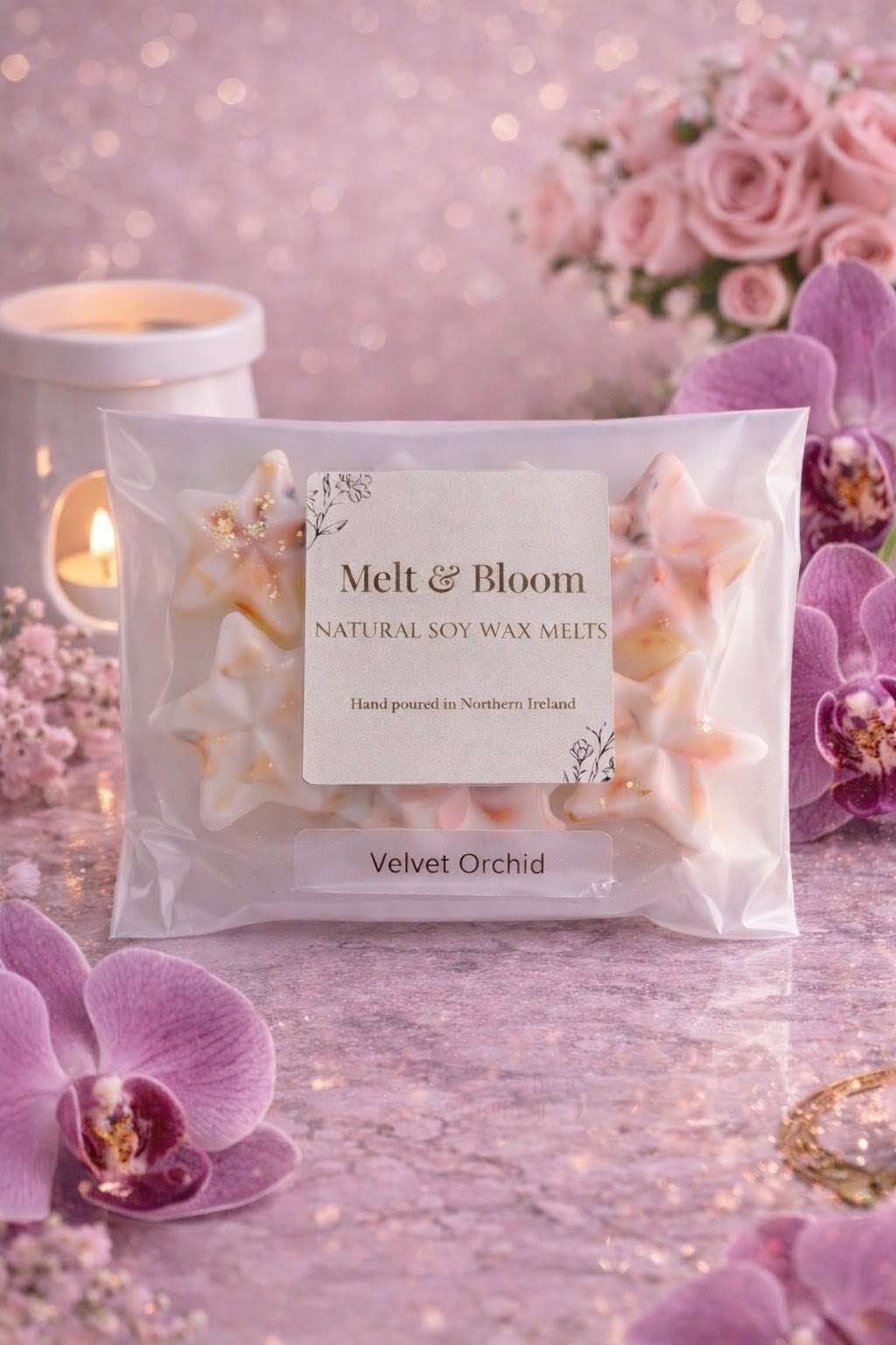 Velvet Orchid 6 Pack Botanical Wax Melt Stars