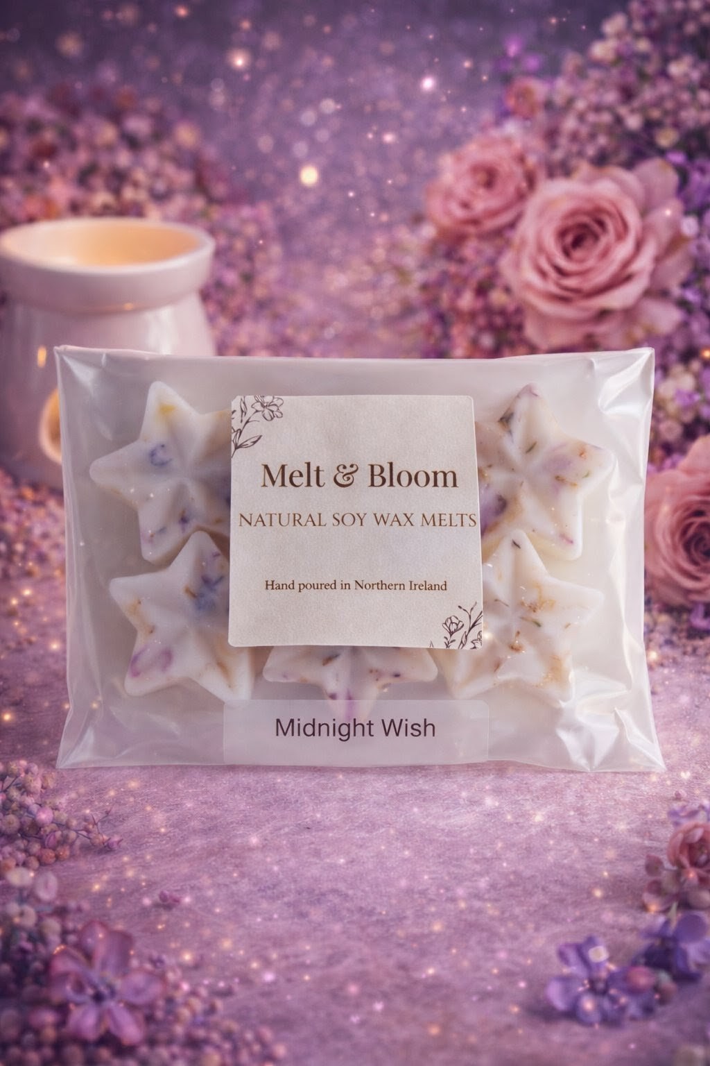 Midnight Wish 6 Pack Botanical Wax Melt Stars