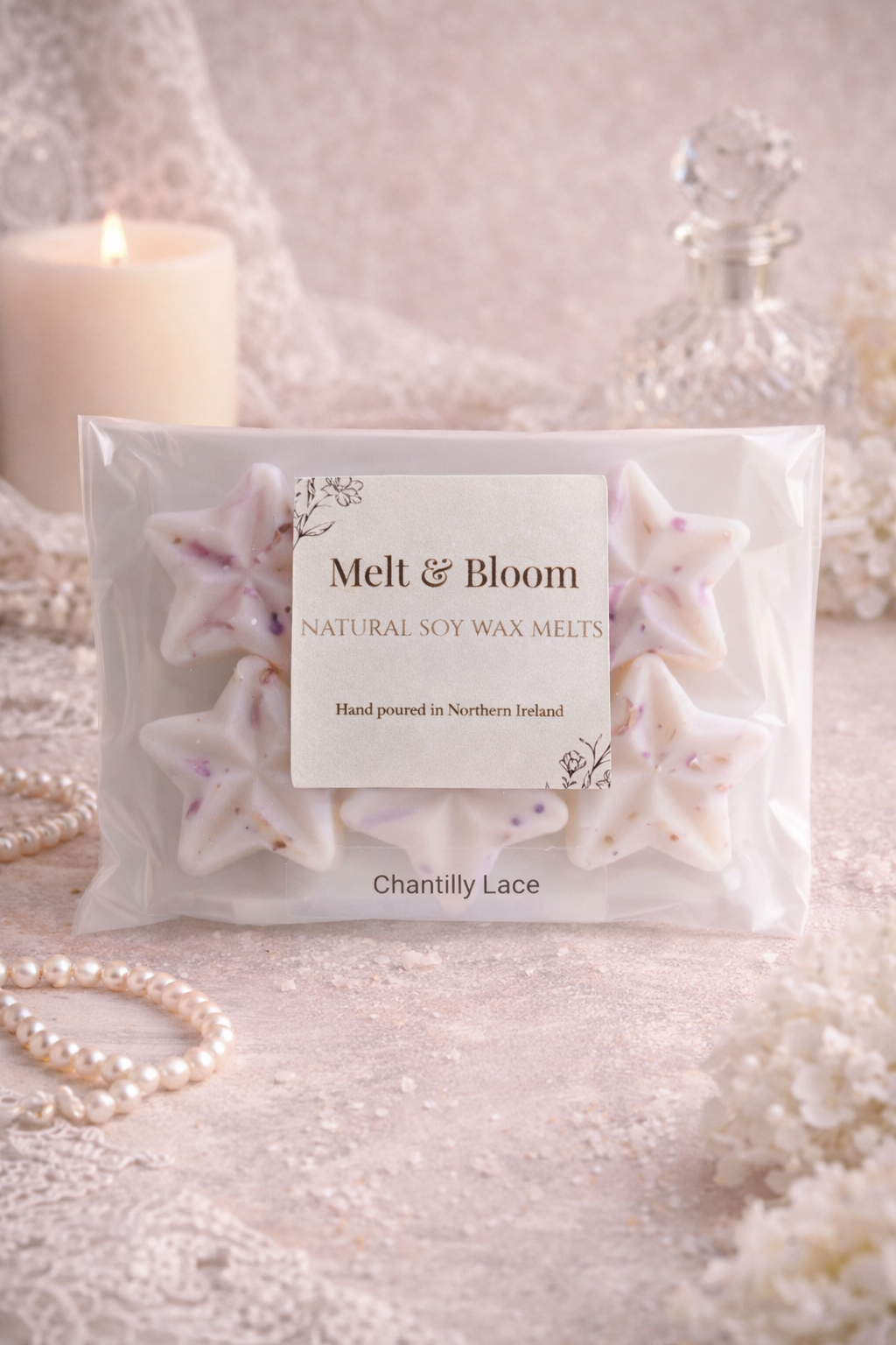 Chantilly Lace 6 Pack Botanical Wax Melt Stars