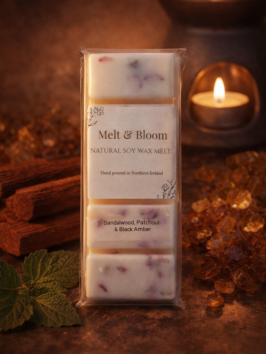 Sandalwood, Patchouli & Black Amber Snap Bar