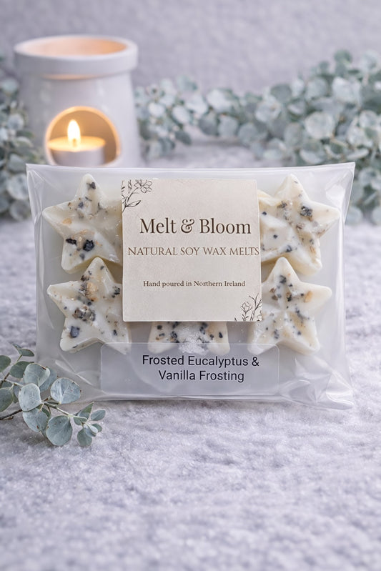 Frosted Eucalyptus & Vanilla Frosting 6 Pack Botanical Wax Melt Stars