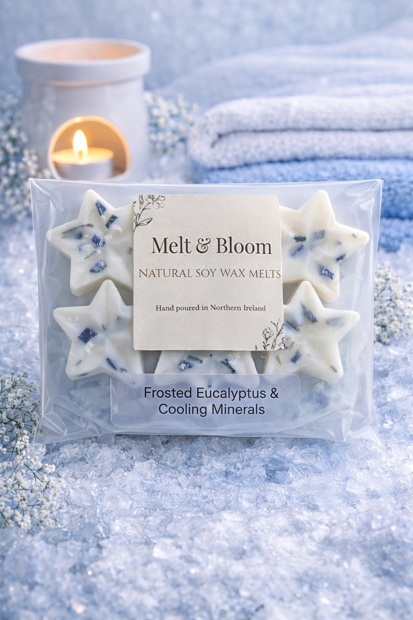 Frosted Eucalyptus & Cooling Minerals 6 Pack Botanical Wax Melt Stars