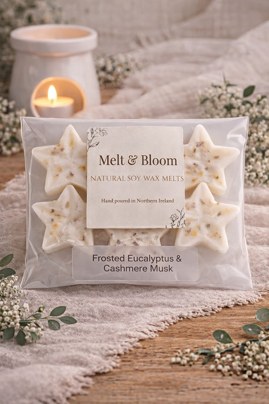 Frosted Eucalyptus & Cashmere Musk 6 Pack Botanical Wax Melt Stars